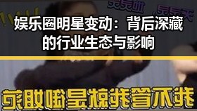 娱乐圈明星变动：背后深藏的行业生态与影响