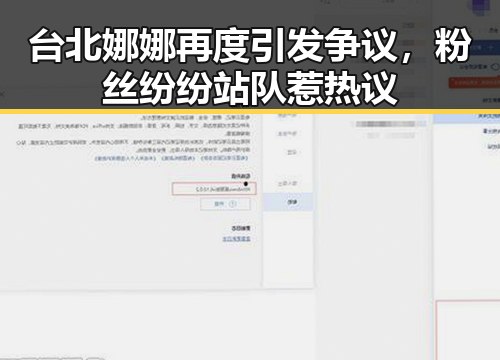 台北娜娜再度引发争议，粉丝纷纷站队惹热议